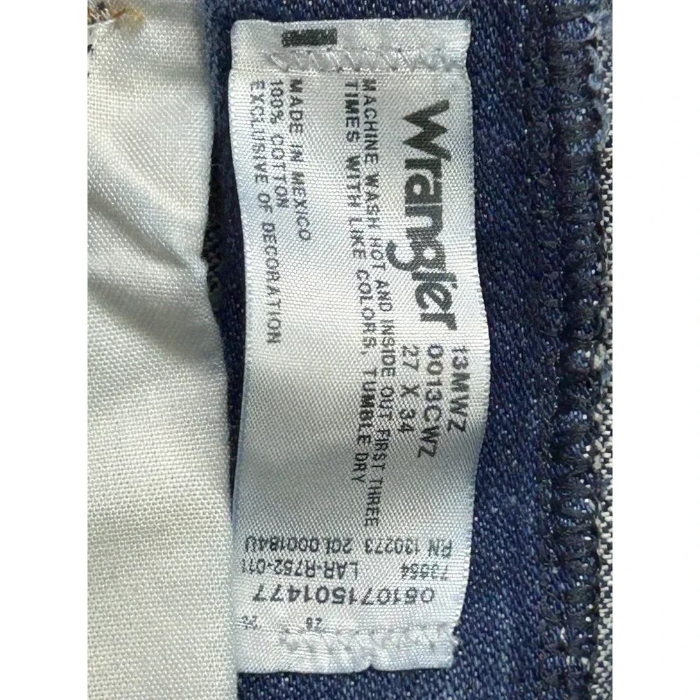 Wrangler 13MWZ Cowboy Cut Jeans Mens 27x34 Blue Denim Western Workwear Rodeo